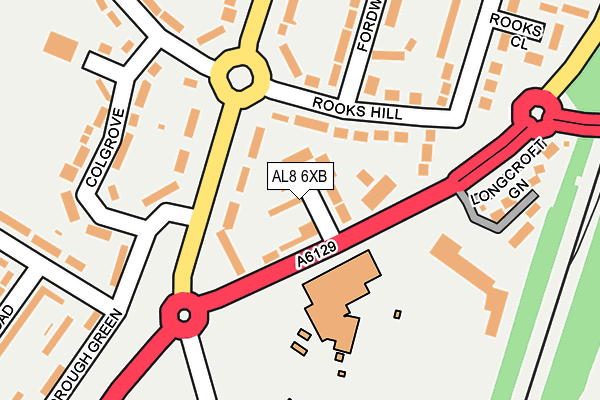 AL8 6XB map - OS OpenMap – Local (Ordnance Survey) AL8 6XB map - OS OpenMap – Local (Ordnance Survey)