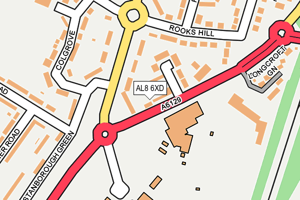 AL8 6XD map - OS OpenMap – Local (Ordnance Survey) AL8 6XD map - OS OpenMap – Local (Ordnance Survey)