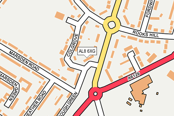 AL8 6XG map - OS OpenMap – Local (Ordnance Survey) AL8 6XG map - OS OpenMap – Local (Ordnance Survey)