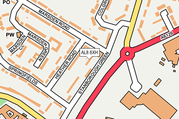 AL8 6XH map - OS OpenMap – Local (Ordnance Survey) AL8 6XH map - OS OpenMap – Local (Ordnance Survey)