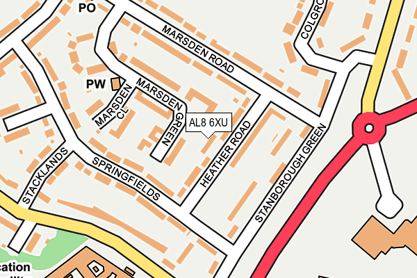 AL8 6XU map - OS OpenMap – Local (Ordnance Survey) AL8 6XU map - OS OpenMap – Local (Ordnance Survey)