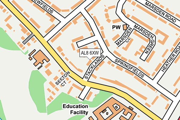 AL8 6XW map - OS OpenMap – Local (Ordnance Survey) AL8 6XW map - OS OpenMap – Local (Ordnance Survey)