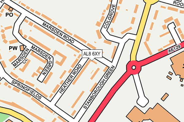AL8 6XY map - OS OpenMap – Local (Ordnance Survey) AL8 6XY map - OS OpenMap – Local (Ordnance Survey)