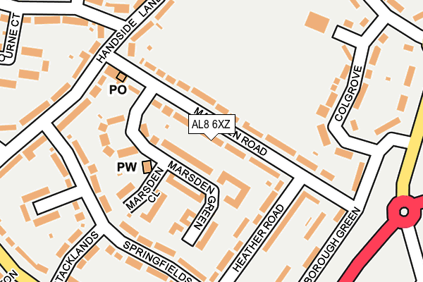 AL8 6XZ map - OS OpenMap – Local (Ordnance Survey) AL8 6XZ map - OS OpenMap – Local (Ordnance Survey)