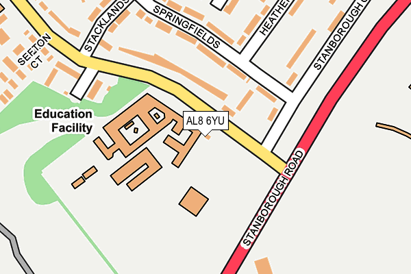 AL8 6YU map - OS OpenMap – Local (Ordnance Survey) AL8 6YU map - OS OpenMap – Local (Ordnance Survey)