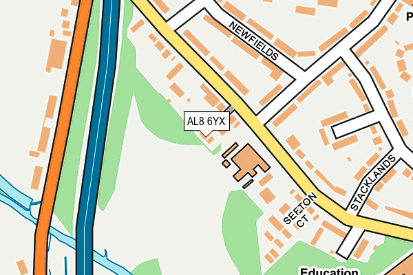 AL8 6YX map - OS OpenMap – Local (Ordnance Survey) AL8 6YX map - OS OpenMap – Local (Ordnance Survey)