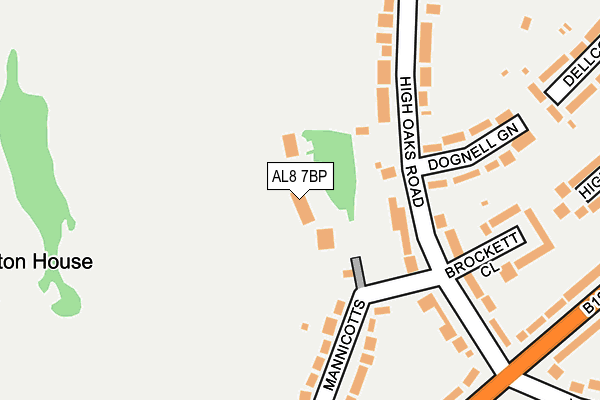 AL8 7BP map - OS OpenMap – Local (Ordnance Survey) AL8 7BP map - OS OpenMap – Local (Ordnance Survey)