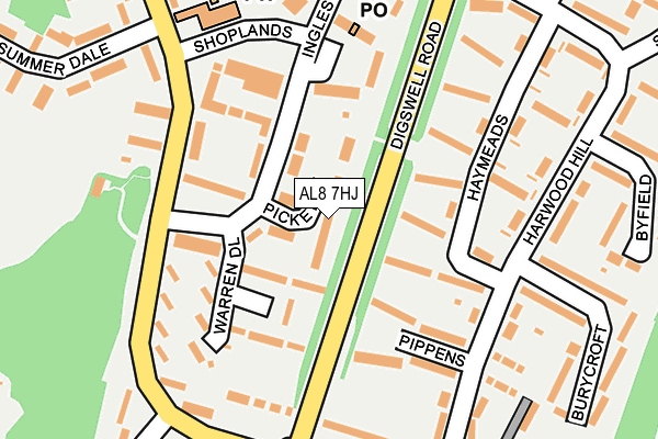 AL8 7HJ map - OS OpenMap – Local (Ordnance Survey) AL8 7HJ map - OS OpenMap – Local (Ordnance Survey)