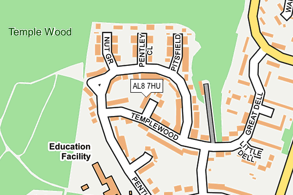 AL8 7HU map - OS OpenMap – Local (Ordnance Survey) AL8 7HU map - OS OpenMap – Local (Ordnance Survey)