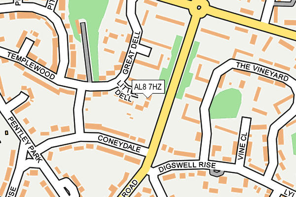 AL8 7HZ map - OS OpenMap – Local (Ordnance Survey) AL8 7HZ map - OS OpenMap – Local (Ordnance Survey)