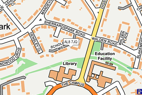 AL8 7JQ map - OS OpenMap – Local (Ordnance Survey) AL8 7JQ map - OS OpenMap – Local (Ordnance Survey)