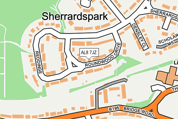AL8 7JZ map - OS OpenMap – Local (Ordnance Survey) AL8 7JZ map - OS OpenMap – Local (Ordnance Survey)