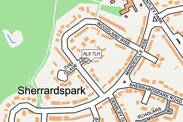 AL8 7LH map - OS OpenMap – Local (Ordnance Survey) AL8 7LH map - OS OpenMap – Local (Ordnance Survey)