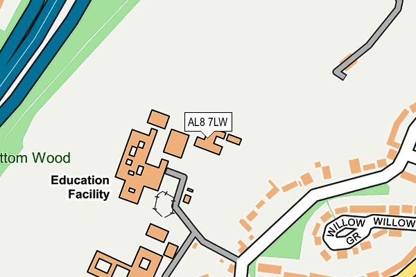 AL8 7LW map - OS OpenMap – Local (Ordnance Survey) AL8 7LW map - OS OpenMap – Local (Ordnance Survey)