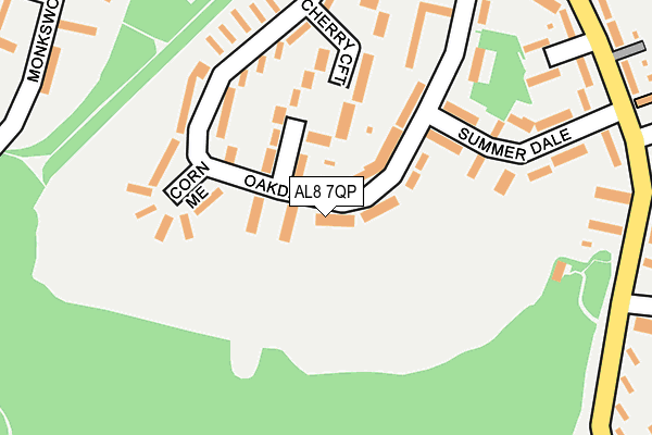 AL8 7QP map - OS OpenMap – Local (Ordnance Survey) AL8 7QP map - OS OpenMap – Local (Ordnance Survey)