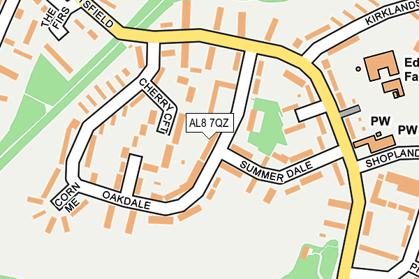 AL8 7QZ map - OS OpenMap – Local (Ordnance Survey)