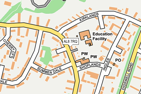 AL8 7RQ map - OS OpenMap – Local (Ordnance Survey) AL8 7RQ map - OS OpenMap – Local (Ordnance Survey)