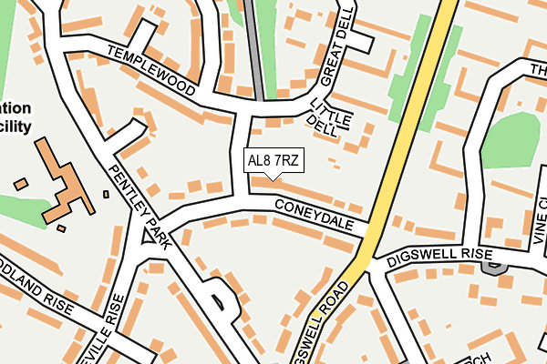 AL8 7RZ map - OS OpenMap – Local (Ordnance Survey) AL8 7RZ map - OS OpenMap – Local (Ordnance Survey)