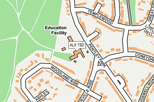 AL8 7SD map - OS OpenMap – Local (Ordnance Survey) AL8 7SD map - OS OpenMap – Local (Ordnance Survey)