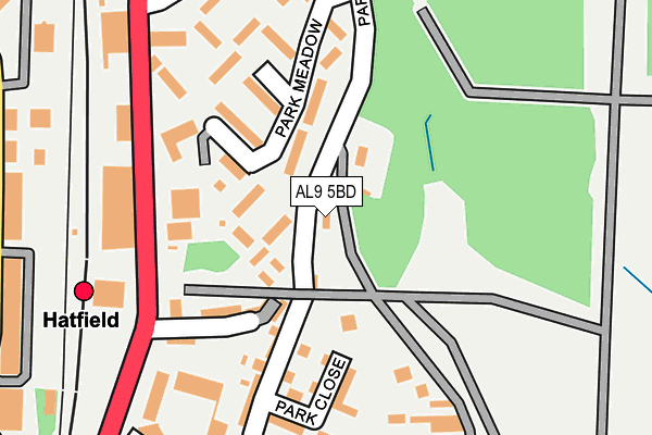 AL9 5BD map - OS OpenMap – Local (Ordnance Survey) AL9 5BD map - OS OpenMap – Local (Ordnance Survey)