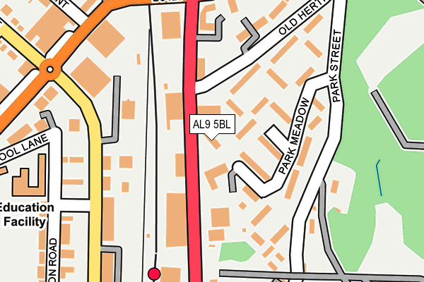 AL9 5BL map - OS OpenMap – Local (Ordnance Survey) AL9 5BL map - OS OpenMap – Local (Ordnance Survey)