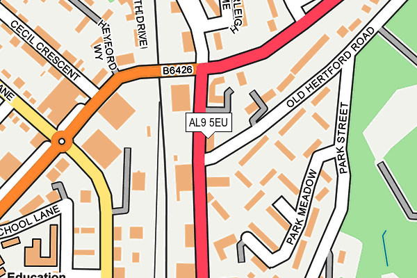 AL9 5EU map - OS OpenMap – Local (Ordnance Survey) AL9 5EU map - OS OpenMap – Local (Ordnance Survey)