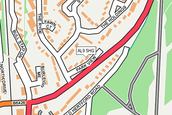 AL9 5HG map - OS OpenMap – Local (Ordnance Survey) AL9 5HG map - OS OpenMap – Local (Ordnance Survey)