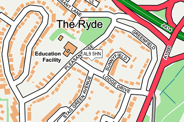 AL9 5HN map - OS OpenMap – Local (Ordnance Survey) AL9 5HN map - OS OpenMap – Local (Ordnance Survey)