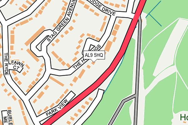AL9 5HQ map - OS OpenMap – Local (Ordnance Survey) AL9 5HQ map - OS OpenMap – Local (Ordnance Survey)