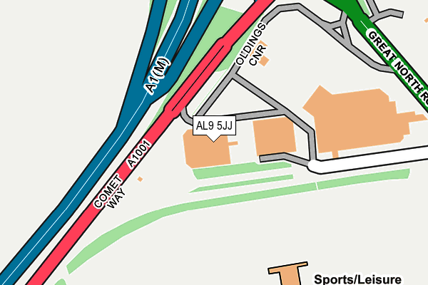 AL9 5JJ map - OS OpenMap – Local (Ordnance Survey) AL9 5JJ map - OS OpenMap – Local (Ordnance Survey)