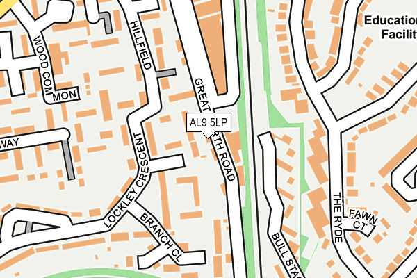 AL9 5LP map - OS OpenMap – Local (Ordnance Survey) AL9 5LP map - OS OpenMap – Local (Ordnance Survey)
