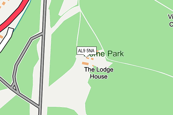 AL9 5NA map - OS OpenMap – Local (Ordnance Survey) AL9 5NA map - OS OpenMap – Local (Ordnance Survey)