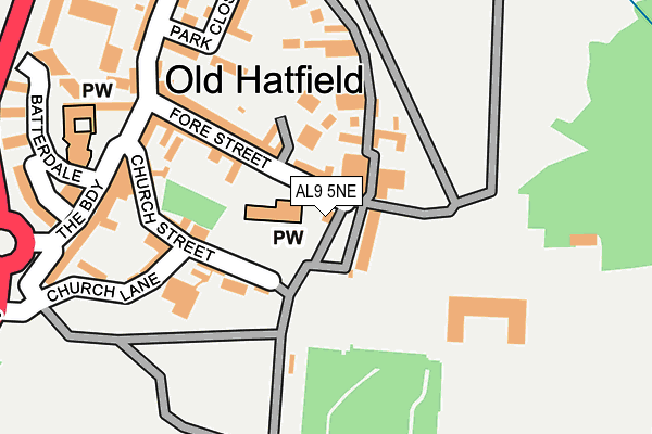 AL9 5NE map - OS OpenMap – Local (Ordnance Survey) AL9 5NE map - OS OpenMap – Local (Ordnance Survey)