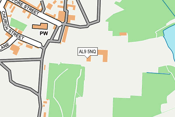 AL9 5NQ map - OS OpenMap – Local (Ordnance Survey) AL9 5NQ map - OS OpenMap – Local (Ordnance Survey)