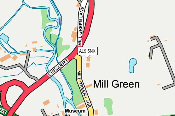 AL9 5NX map - OS OpenMap – Local (Ordnance Survey) AL9 5NX map - OS OpenMap – Local (Ordnance Survey)