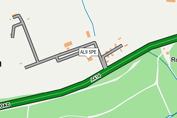 AL9 5PE map - OS OpenMap – Local (Ordnance Survey) AL9 5PE map - OS OpenMap – Local (Ordnance Survey)
