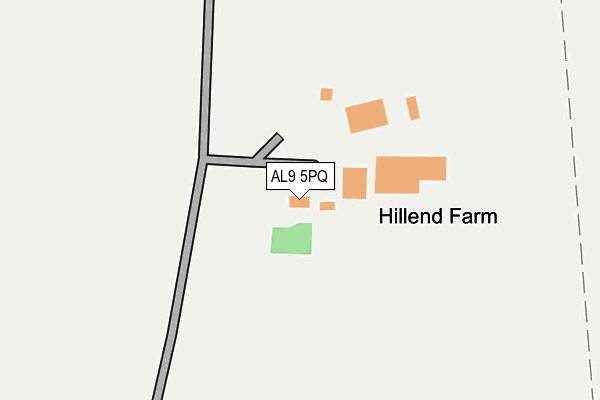 AL9 5PQ map - OS OpenMap – Local (Ordnance Survey) AL9 5PQ map - OS OpenMap – Local (Ordnance Survey)