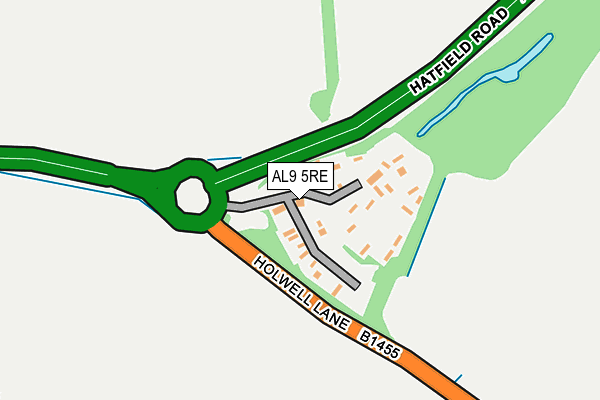 AL9 5RE map - OS OpenMap – Local (Ordnance Survey) AL9 5RE map - OS OpenMap – Local (Ordnance Survey)