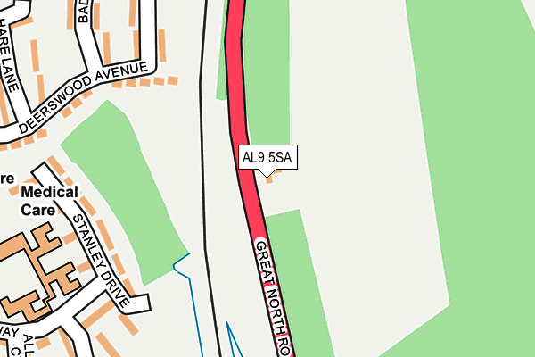 AL9 5SA map - OS OpenMap – Local (Ordnance Survey) AL9 5SA map - OS OpenMap – Local (Ordnance Survey)