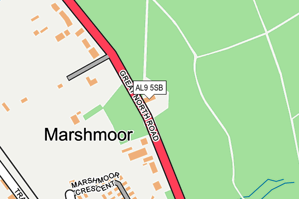 AL9 5SB map - OS OpenMap – Local (Ordnance Survey) AL9 5SB map - OS OpenMap – Local (Ordnance Survey)