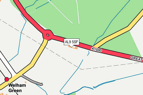 AL9 5SF map - OS OpenMap – Local (Ordnance Survey) AL9 5SF map - OS OpenMap – Local (Ordnance Survey)