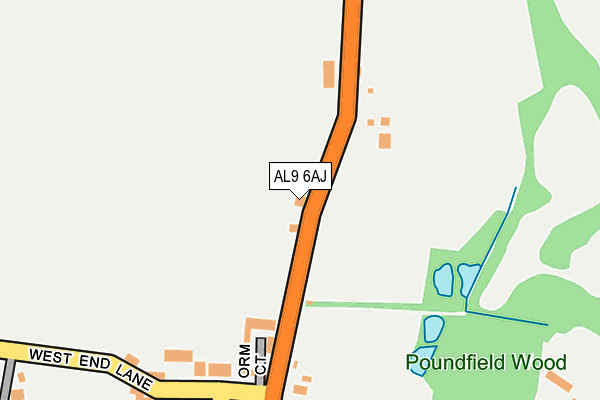 AL9 6AJ map - OS OpenMap – Local (Ordnance Survey) AL9 6AJ map - OS OpenMap – Local (Ordnance Survey)