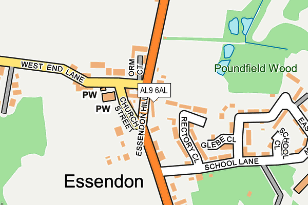 AL9 6AL map - OS OpenMap – Local (Ordnance Survey) AL9 6AL map - OS OpenMap – Local (Ordnance Survey)