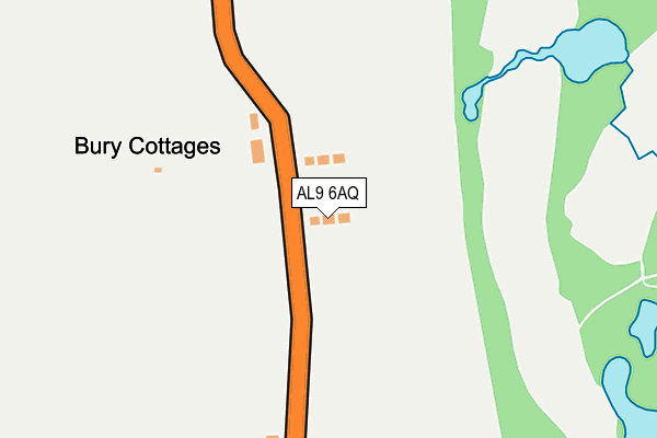 AL9 6AQ map - OS OpenMap – Local (Ordnance Survey) AL9 6AQ map - OS OpenMap – Local (Ordnance Survey)