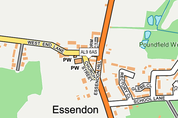 AL9 6AS map - OS OpenMap – Local (Ordnance Survey) AL9 6AS map - OS OpenMap – Local (Ordnance Survey)