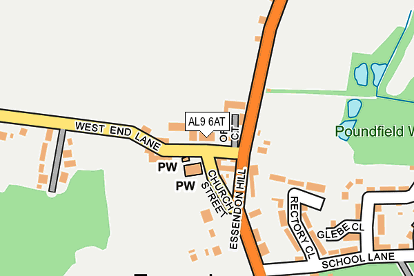 AL9 6AT map - OS OpenMap – Local (Ordnance Survey) AL9 6AT map - OS OpenMap – Local (Ordnance Survey)