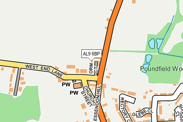 AL9 6BP map - OS OpenMap – Local (Ordnance Survey) AL9 6BP map - OS OpenMap – Local (Ordnance Survey)