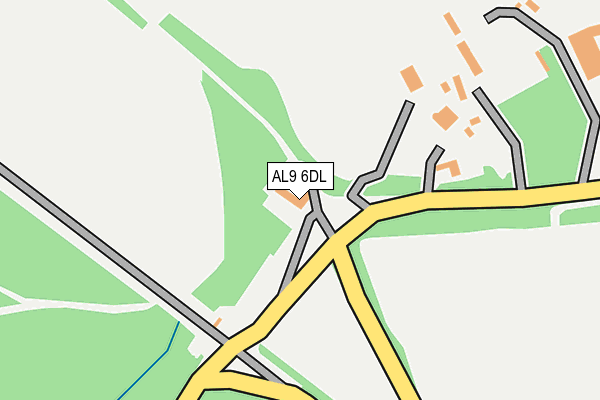 AL9 6DL map - OS OpenMap – Local (Ordnance Survey) AL9 6DL map - OS OpenMap – Local (Ordnance Survey)