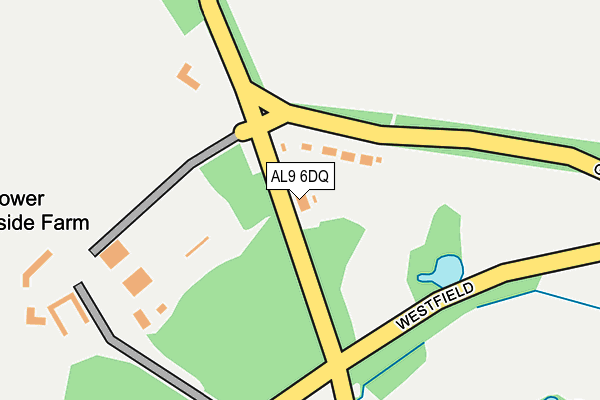 AL9 6DQ map - OS OpenMap – Local (Ordnance Survey) AL9 6DQ map - OS OpenMap – Local (Ordnance Survey)