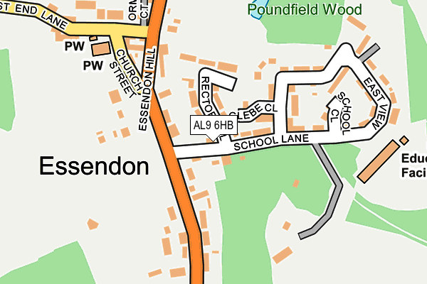 AL9 6HB map - OS OpenMap – Local (Ordnance Survey) AL9 6HB map - OS OpenMap – Local (Ordnance Survey)